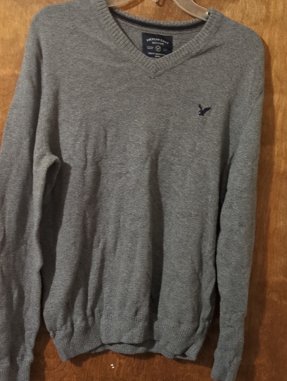 American Eagle Outfitters Women's Heather Gray V-Neck Sweater